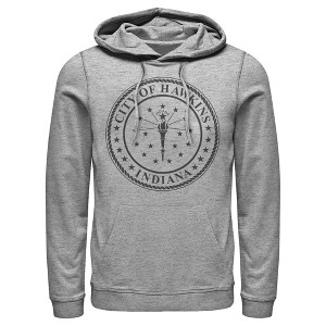 Men's Stranger Things City of Hawkins Crest Pull Over Hoodie - 1 of 3