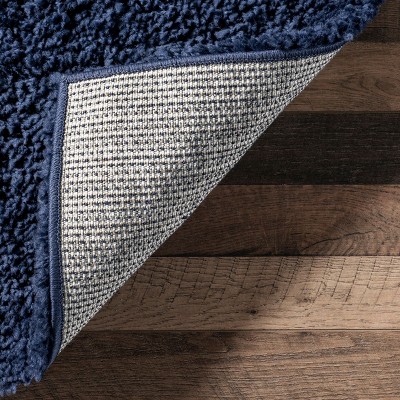 Marleen Plush Solid Blue Shag Rug 2' x 3'