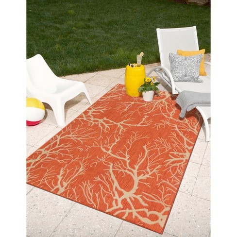 Unique Loom Outdoor Botanical Branch Floral and Botanical Woven Area Rug - image 1 of 4