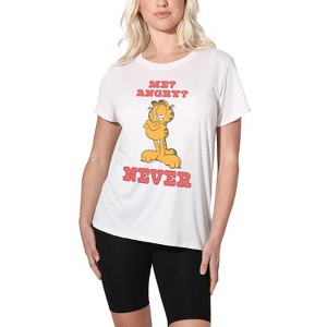 Women's Garfieldwhatevs Loose T-Shirt White - 1 of 4