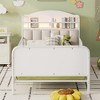 JUJABU Kids Metal Platform Bed Frame with Upholstered Headboard and Storage Shelf - 3 of 4