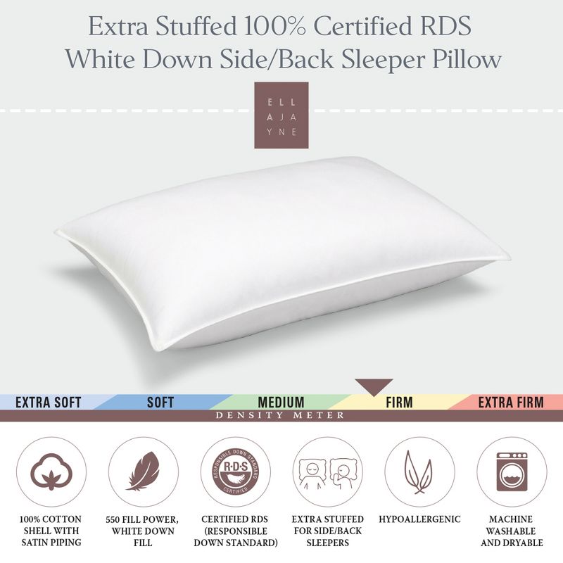Ella Jayne White Down 100% Certified RDS Pillow, 1 of 6