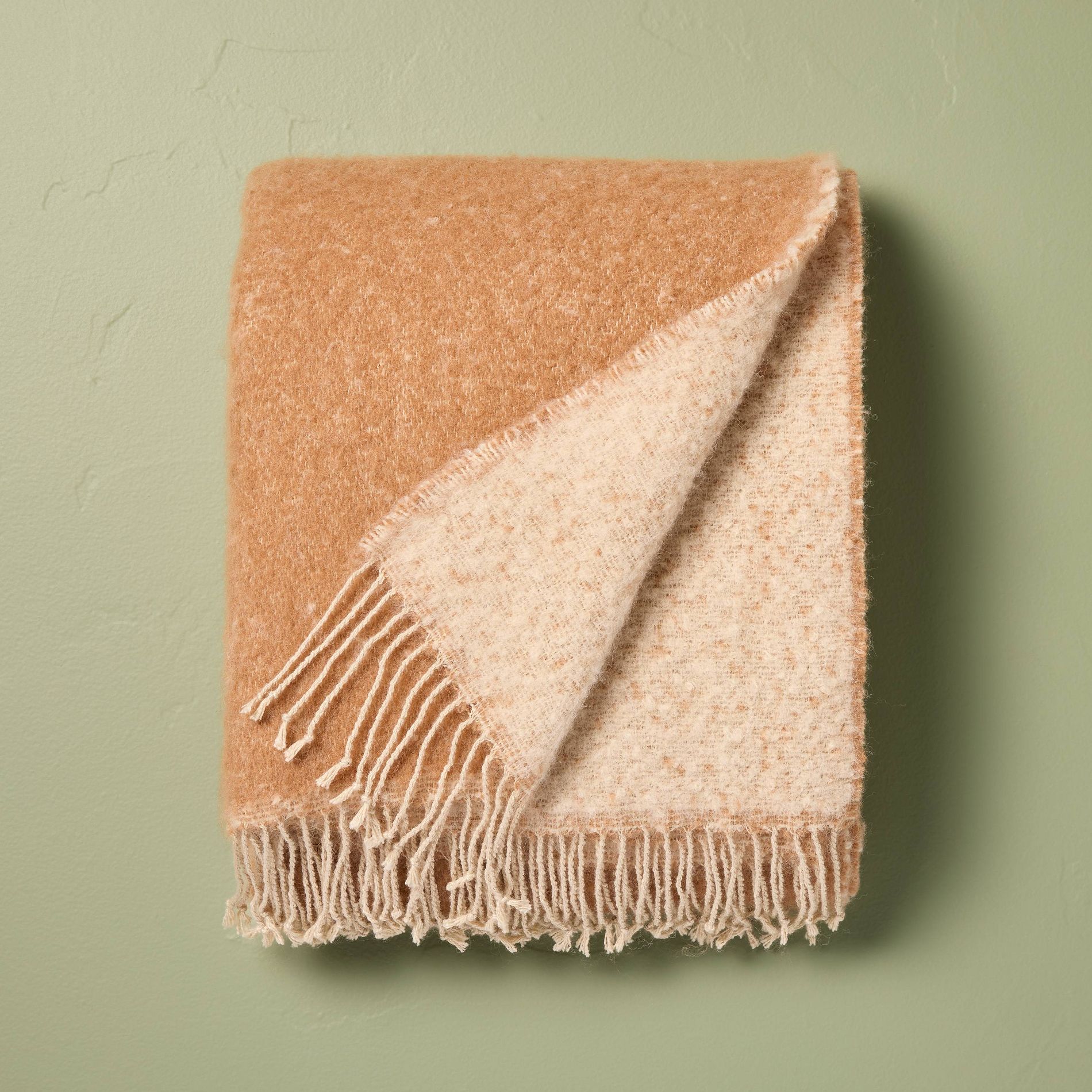 Mohair Reversible Throw Blanket Tan - Hearth & Hand™ with Magnolia