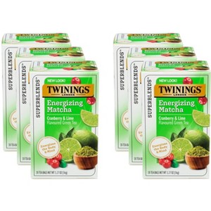 Twinings Energizing Matcha Flavoured Green Tea Cranberry & Lime - Case of 6 - 18 Bags - 1 of 3