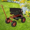 Costway Rolling Garden Cart Outdoor Gardening Workseat withAdjustable Height &Tool Storage Green/Blue/Red - 4 of 4