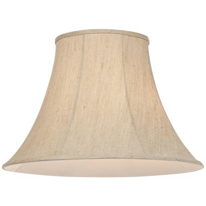 Springcrest Beige Linen Large Bell Lamp Shade 9" Top x 19" Bottom x 12.5" High (Spider) Replacement with Harp and Finial, 3 of 8