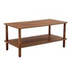 Modern 2-Tier Rectangular Coffee Table with Solid Wood and MDF, Open Storage Shelf and Easy Assembly - 3 of 4
