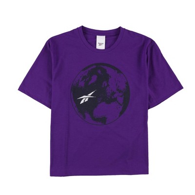 Reebok Womens ReeCycle Graphic T-Shirt, Purple, Large