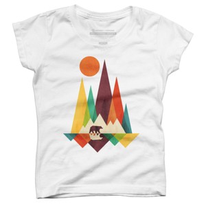 Girl's Design By Humans Mountain Bear By radiomode T-Shirt - 1 of 3