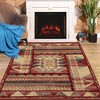 WhizMax Area Rug Vintage Boho Distressed Rug Floral Throw Carpet Non Slip Backing, Red - 2 of 4