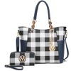 MKF Collection Bonita Checker Tote & Wallet Set - Stylish Vegan Leather Bag by Mia K - 2 of 4
