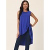 Seta T Women's High Low Hem Sleeveless Crew Neck Dressy Casual Shirts - 2 of 4