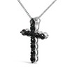 Haus of Brilliance Silver and Black Rhodium 1.0 Cttw Black Diamond Cross Pendant Necklace - 3 of 4