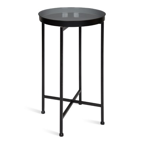 Kate and Laurel Celia Round Metal Foldable Tray Accent Table - image 1 of 4