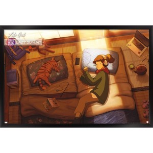 Trends International Lofi Girl - Lazy Sunday Framed Wall Poster Prints - 1 of 4