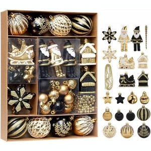50PCS Christmas Ball Ornaments Set, Small Decorative Hanging Baubles for Xmas Tree, Holiday Party, Wreath, Garland, and DIY Decorations - 1 of 4