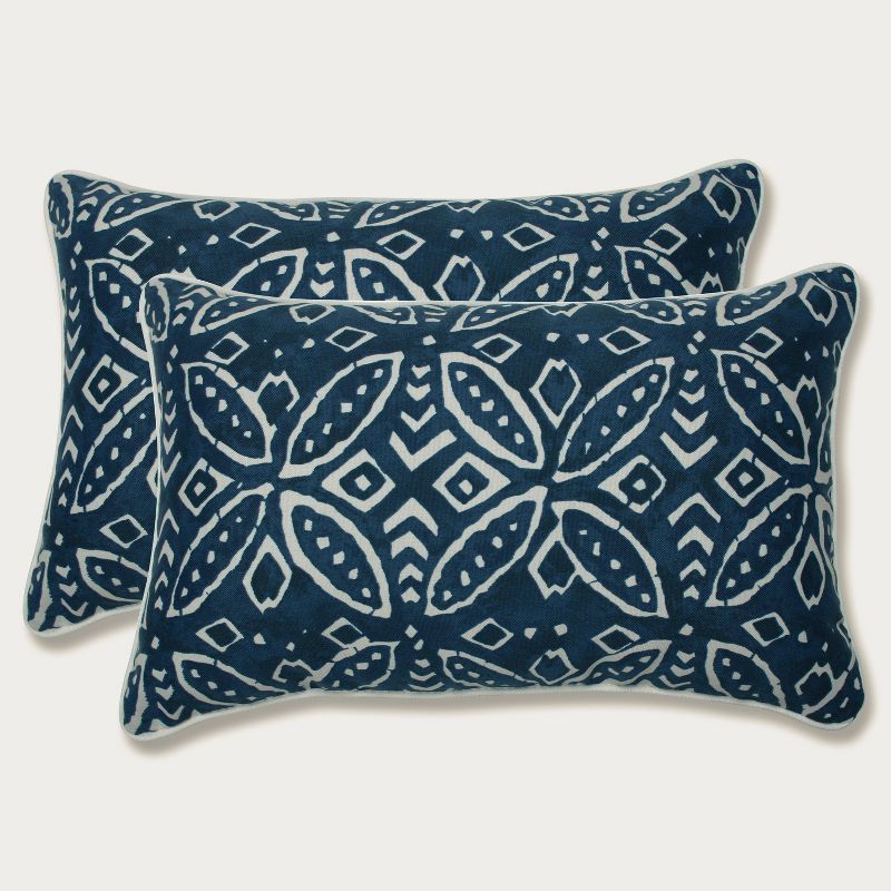 2pk Merida Indigo Rectangular Throw Pillows Blue - Pillow Perfect, 1 of 6