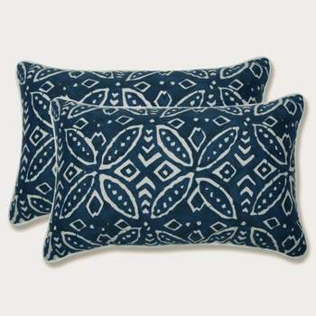 2pk Merida Indigo Rectangular Throw Pillows Blue - Pillow Perfect