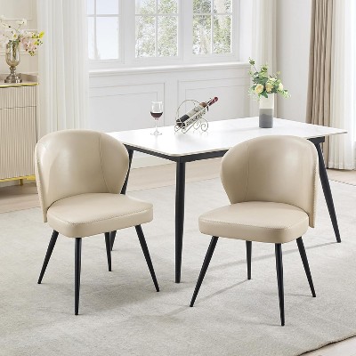 Dining Chairs Set of 2,Upholstered Kitchen Chairs with Steel Legs,265lbs Weight Capacity