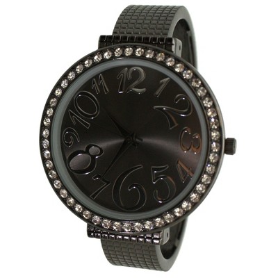 Olivia Pratt Big Round Face with Rhinestones Women Watch