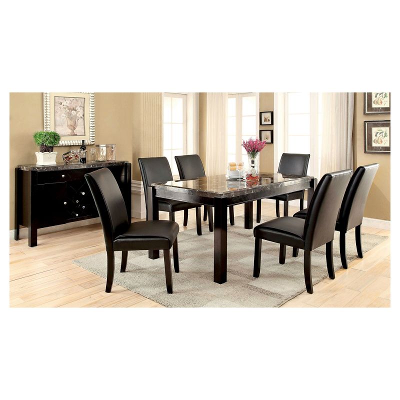 Set of 2 Bailey Leatherette Parson Side Dining Chair Black - HOMES: Inside + Out, 4 of 5