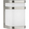 Progress Lighting Valera 1-Light LED Outdoor Wall Lantern in Brushed Nickel with Matte White Acrylic Shade - 2 of 4