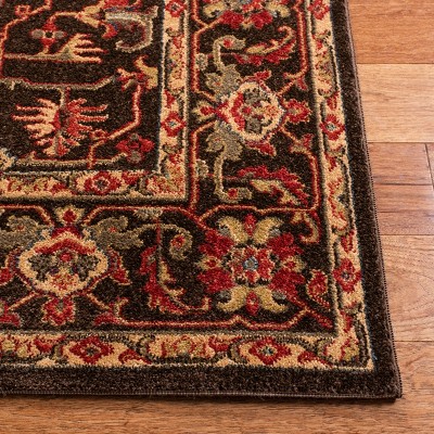 Mahal 3' x 5' Red and Brown Synthetic Area Rug
