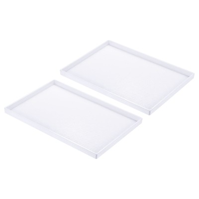 Unique Bargains Rectangular Plastic Reusable Fast Food Serving Tray 2 Pcs