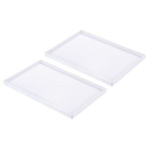 Unique Bargains Rectangular Plastic Reusable Fast Food Serving Tray 2 Pcs - 1 of 4