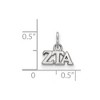 Black Bow Jewelry Sterling Silver Zeta Tau Alpha Greek Life Extra Small Pendant - 2 of 3