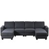 Modern Large 3-Pieces U shaped Sectional Sofa, CENGHU Sectional Couches with Removable Ottomans for Living Room, Office, Spacious Space, Gray - image 3 of 4