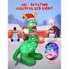 Itopfox 8ft Christmas Inflatable Dinosaur with Santa Claus Multicolor LED Disco Light Outdoor Yard Lawn Holiday Decoration 1 Piece - 3 of 4