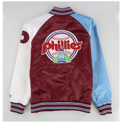 STARTER Womens Philadelphia Phillies Satin Varsity Jacket