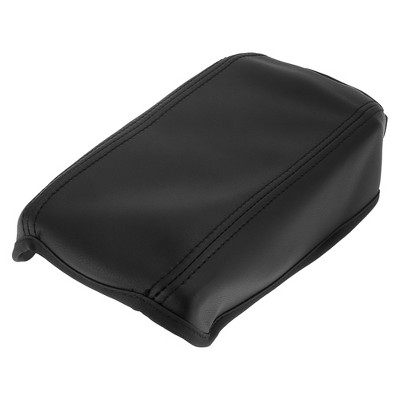 X AUTOHAUX Replacement Microfiber Leather Center Console Lid Cover Armrest Cover Pad Black