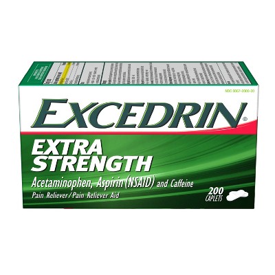 Excedrin Extra Strength Pain Reliever Caplets - Acetaminophen/Aspirin (NSAID) - 200ct