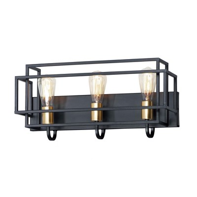 Maxim Lighting Liner 3 - Light Wall Light in  Black/Satin Brass
