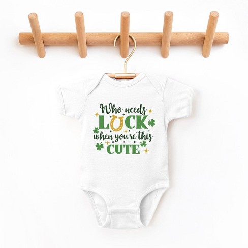 The Juniper Shop Who Needs Luck Baby Bodysuit - Newborn - White : Target