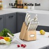 Attop 15-Piece Forged Knife Block Set - High-Carbon Stainless Steel Kitchen Knives with Sharpening Rod & Wood Block - 3 of 4