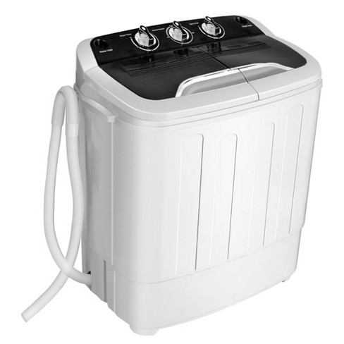 Costway Portable Full-Automatic Laundry Washing Machine 8.8lbs Spin Washer With Drain Pump - Gray