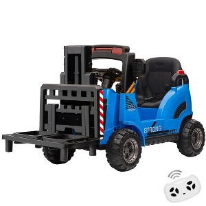 12V Kids Ride On Forklift Car, Liftable Fork & Pallet, Dual Control, High/Low Speed, Music, USB, Realistic Construction Toy - 1 of 4