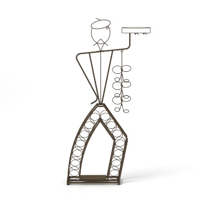 Vynxaria Unique Wine Racks, Freestanding Rack with Storage for Kitchen and Dining Room