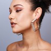 SOHI Women's Crystal Silver Party Half Hoop Earrings - 3 of 4