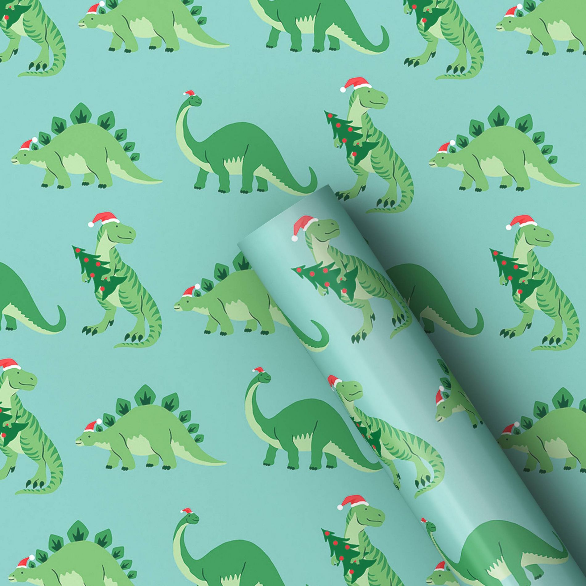 30" 50 sq ft Christmas Gift Wrapping Paper Artsy Dinos - Wondershop™