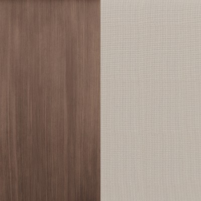 Brown Aluminum Patio Dining Armchair with Beige Cushions