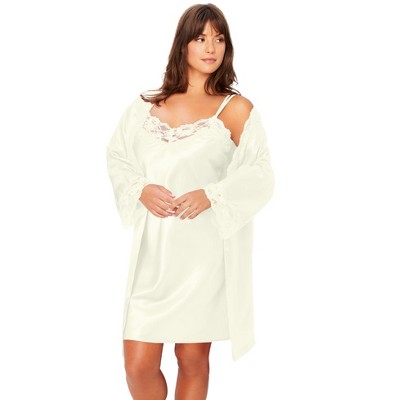 Amoureuse Plus Size The Luxe Satin Short Peignoir Set