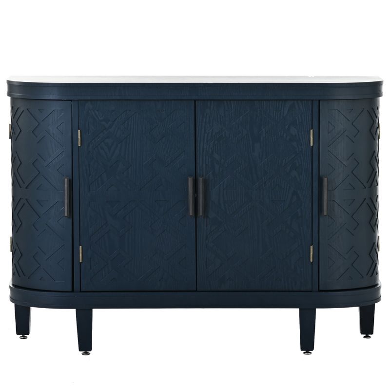Accent Storage Cabinet Wooden Sideboard Cabinet with Antique Pattern Doors-ModernLuxe, 5 of 12