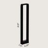 Gardenised Decorative Driveway Bollard Rectangle LED Garden Light, Large Black Aluminum Pathway Yard Outdoor Light - 4 of 4