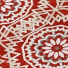 Red Beige And Ivory Floral Medallion Washable Indoor Outdoor Area Rug - 4 of 4