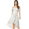 Allegra K Women's Spaghetti Straps Ruffled Sleeves Asymmetrical High Low Floral Midi Sundresses - 2 of 4