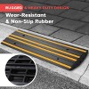 Pyle 4 ft. Rubber Curved Curb Ramp with Yellow Reflective Strip & Expansion Screws - Heavy Duty, Wear-Resistant - 3 of 4